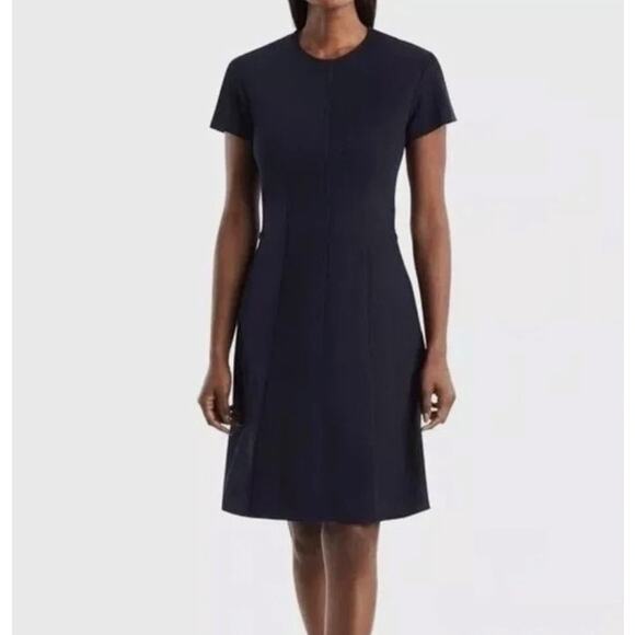 MM. LaFleur Blue The Coretta Short Sleeve A-Line Textured Dress Size 8 - Picture 1 of 6